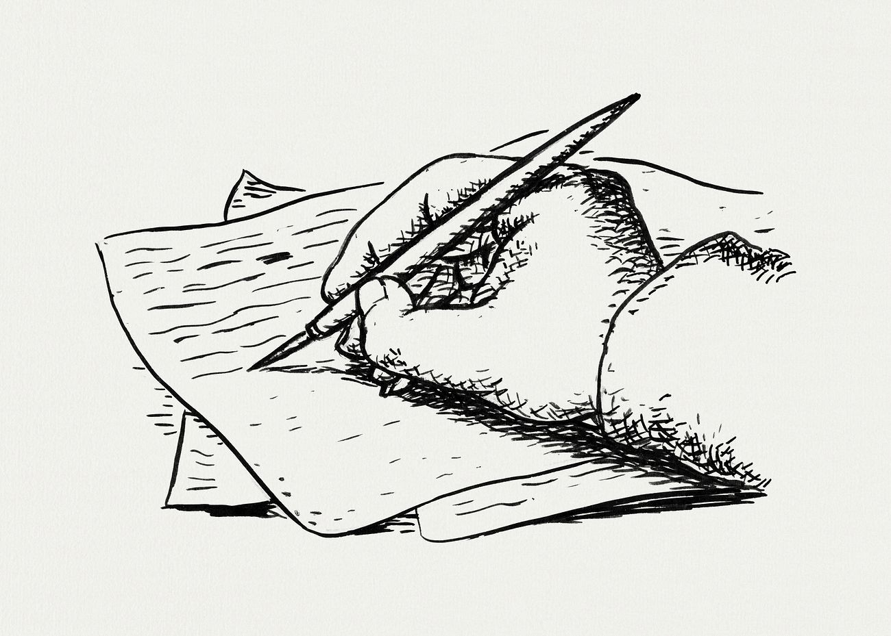 Writing hand (ca. 1891–1941) drawing